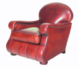 english deco leather armchair